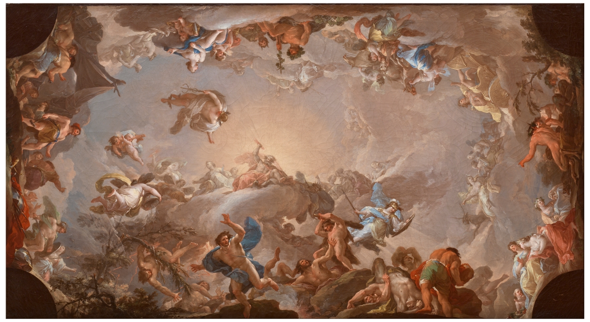 La caída de los gigantes asediando el Olimpo, 1764