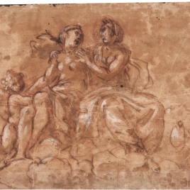 Venus y Juno sentadas sobre nubes