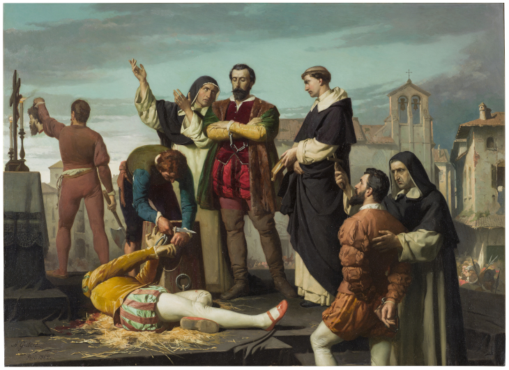 Los Comuneros Padilla, Bravo y Maldonado en el patíbulo (réplica)