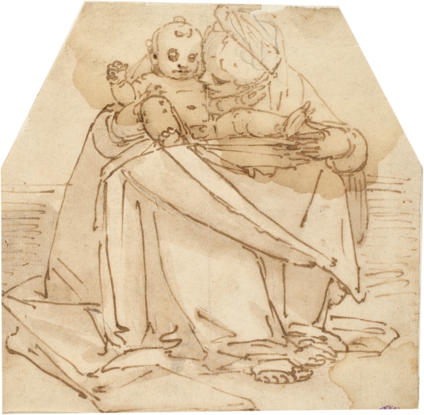 Imagen de la obra: "La Virgen sentada con el Niño Jesús en su regazo"