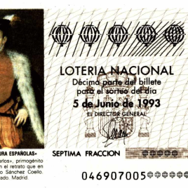 Capilla de décimo de Lotería Nacional para el sorteo de 5 de junio de 1993