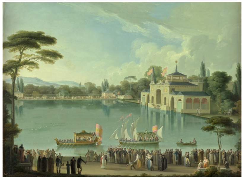 Imagen de la obra: "Embarque Real en el estanque grande del Retiro"