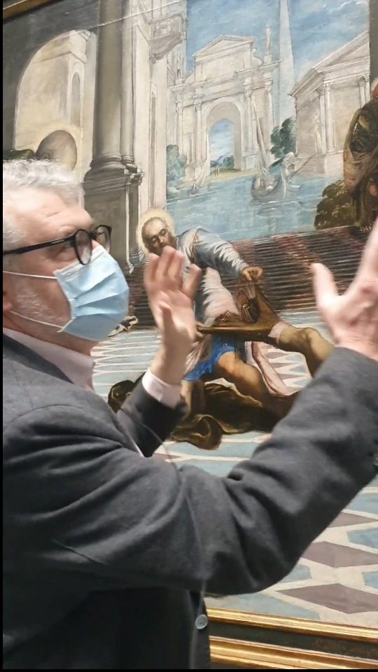 ¿Hay un agujero de un clavo en "El Lavatorio" de Tintoretto?