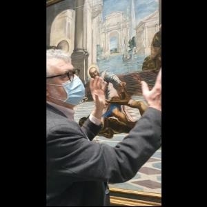 ¿Hay un agujero de un clavo en "El Lavatorio" de Tintoretto?