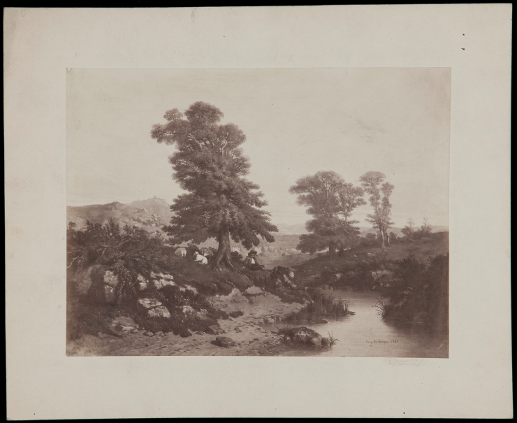 Imagen de la obra: "Paisaje con pastor junto a un río"