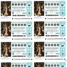 Capilla de billete de Lotería Nacional para el sorteo de 22 de diciembre de 2013