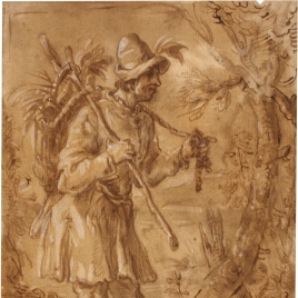 Figura de campesino en un paisaje