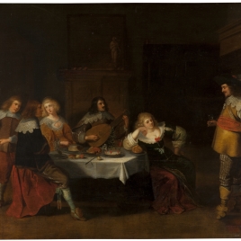 Banquete de cortesanas y soldados