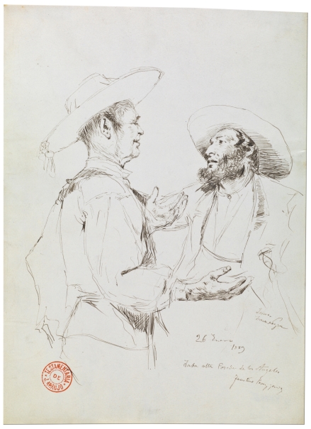 Imagen de la obra: "Dos hombres hablando"