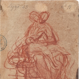 Sketch of a figure of the Virgin with the sleeping Child