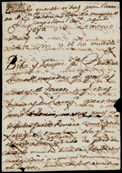 Imagen de la obra: "Carta de Martín Zapater a Goya y respuesta a Martín Zapater de 7 de octubre de 1778"