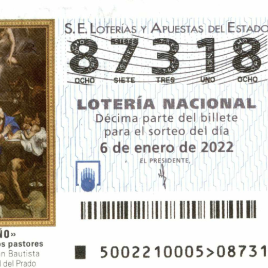 Billete de Lotería Nacional para el sorteo de 6 de enero de 2022
