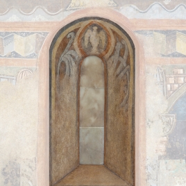 Intradós de ventana. Pintura mural de la ermita de la Vera Cruz de Maderuelo