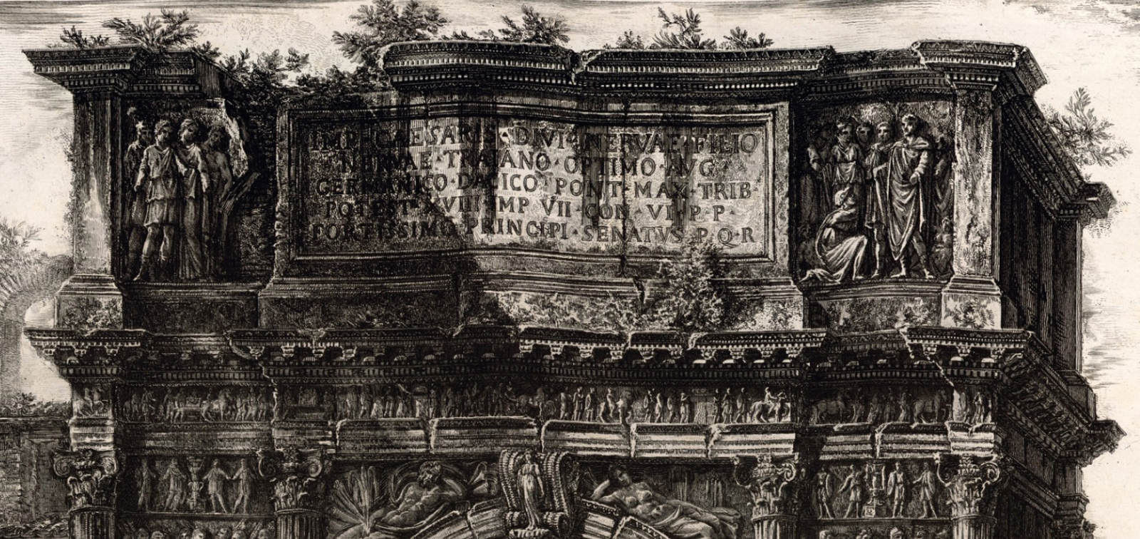 Antonio Joli, Visita de la reina María Amalia de Sajonia al Arco de Trajano en Benevento