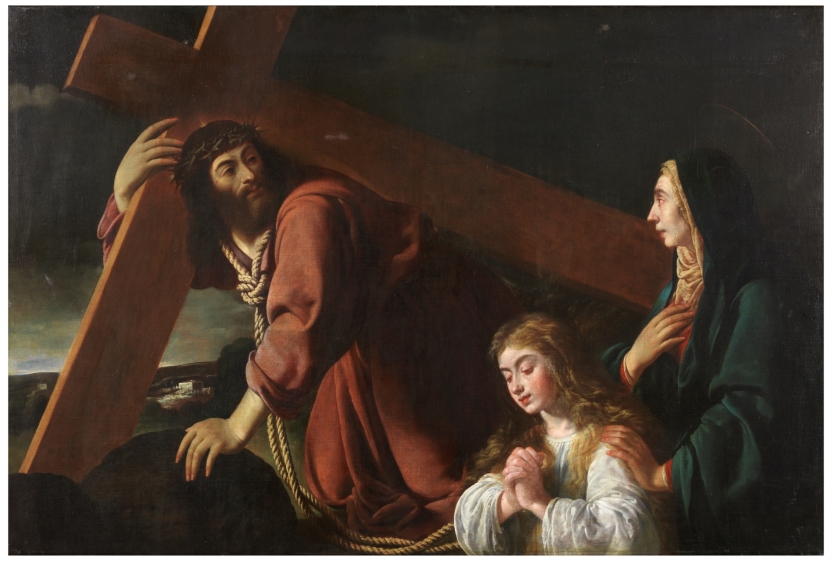 Cristo con la cruz a cuestas contemplado por María y el alma cristiana Colección Museo