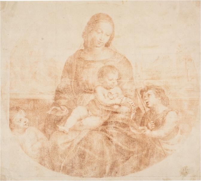 Imagen de la obra: "La Virgen y el Niño sentados con San Juanito y un angelito, procedente de la ''Madonna Terranueva''"