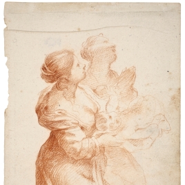 Dos figuras femeninas arrodilladas con un niño / San Pedro y San Pablo