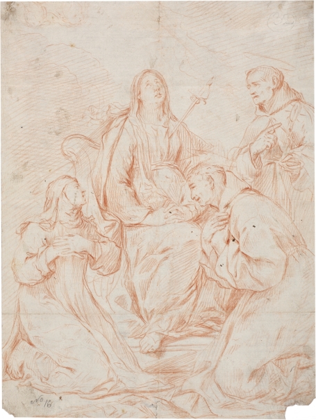 Image of the artwork: "The Virgin of Sorrows with Saint Francis, Saint Bonaventure and Saint Clare"