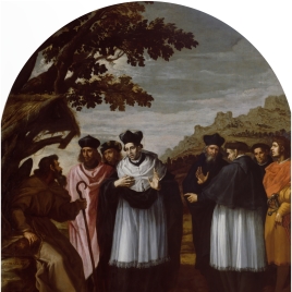 San Bruno y sus seis compañeros visitan a un ermitaño