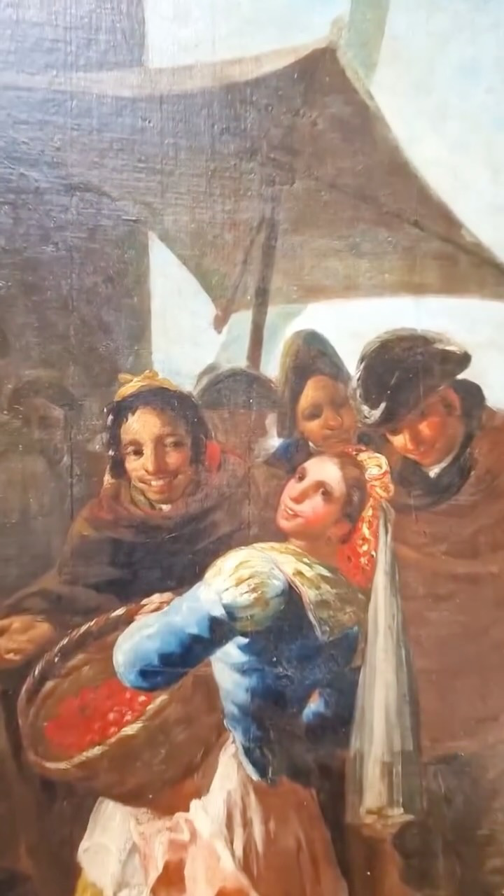 Una petimetra y una maja en dos cartones para tapices de Goya
