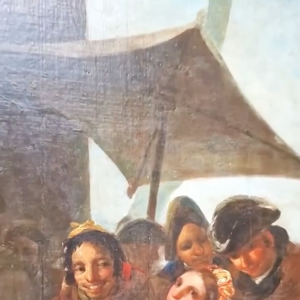 Una petimetra y una maja en dos cartones para tapices de Goya