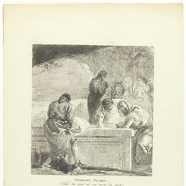 Jesús puesto en el sepulcro