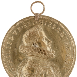 Imagen de Felipe III, rey de España - Emblema con un león coronado (''AD VTRUMQVE'')