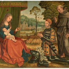 La Virgen y el Niño con Hernán Gómez Dávila y San Francisco