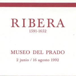 Dos billetes de entrada a la exposición "Ribera. 1591-1652" en 1992