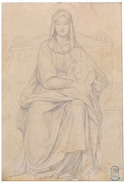 Imagen de la obra: "Estudio de la Virgen (Mater Salvatoris. Capilla de las Letanías de la Iglesia de Notre Dame de Lorette, París)."