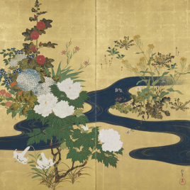 Dos biombos japoneses de la Escuela Rimpa [Recurso electrónico].
