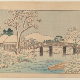 El río y el puente Katabira en Hodogaya (Hodogaya Katabiragawa Katabirabashi)