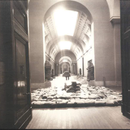 Invitación para la inauguración de la exposición "Arte protegido. Memoria de la Junta del Tesoro Artístico durante la Guerra Civil"