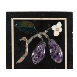 Placa con frutas y flor