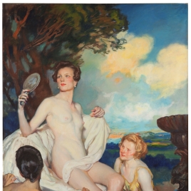 Imagen de Montserrat Güell como Diana en el baño, o Desnudos