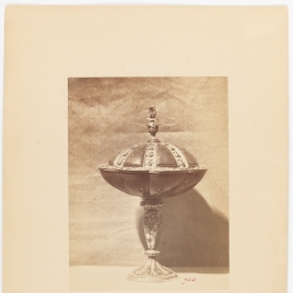 Fluted goblet with a tall stem and rubies