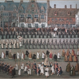 Celebration of the Ommegang in Brussels: the procession of Our Lady of the Sablon