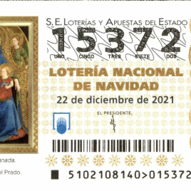 Billete de Lotería Nacional para el sorteo de 22 de diciembre de 2021