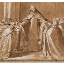 Santa Teresa de Jesús entrega los hábitos del Carmelo descalzo