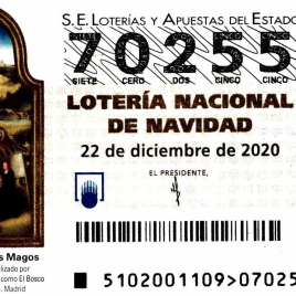 Billete de Lotería Nacional para el sorteo de 22 de diciembre de 2020