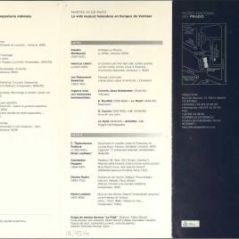 Vermeer y el interior holandés : ciclo de conciertos / Museo Nacional del Prado.