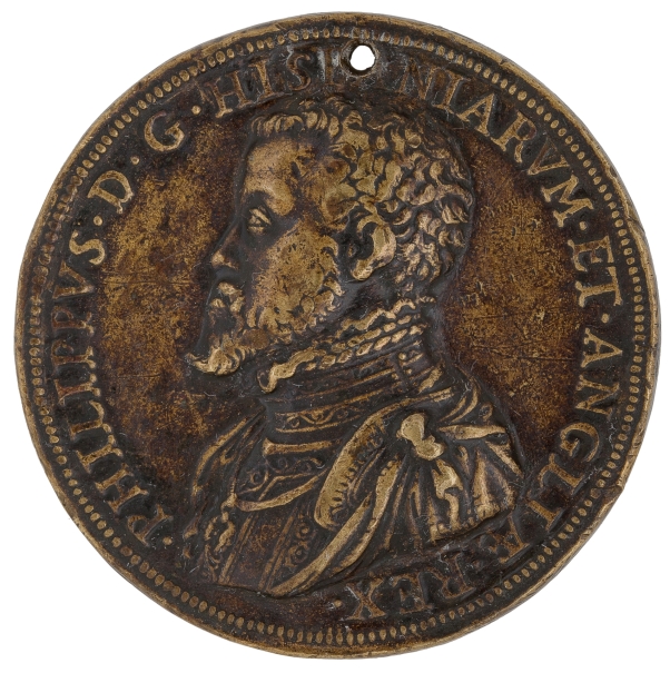 Imagen de la obra: "Felipe II de España - Belerofonte, montado sobre Pegaso, mata a la Quimera (''HINC VIGILO'')"