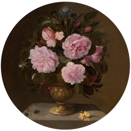 Bronze Vase with Roses