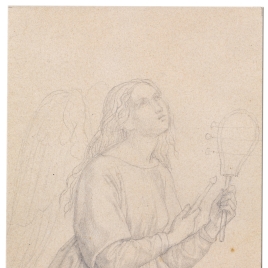 Estudio para la figura de un ángel músico (Mater Salvatoris. Capilla de las Letanías de la Iglesia de Notre Dame de Lorette, París).