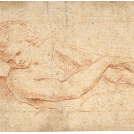 Media figura de ángel tocando una viola