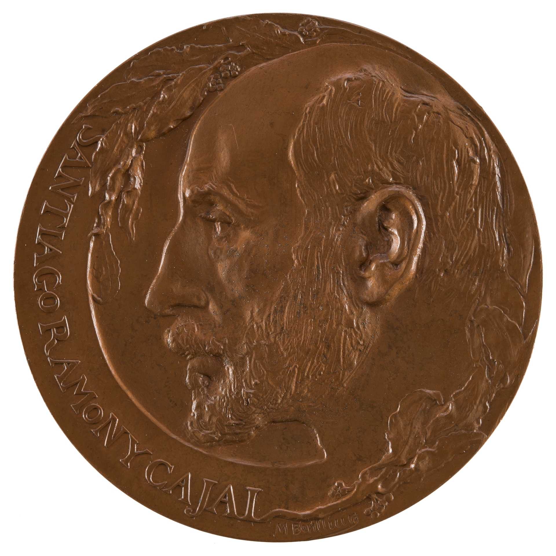 Medalla de bronce en conmemoración al premio Nobel de medicina a Cajal.