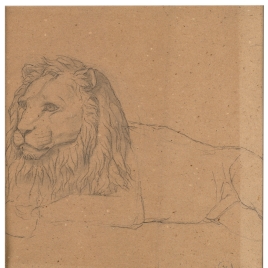 Estudio de figura de un león (Nuestra Señora de Fourvière, Lyon)
