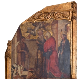 Abrazo ante la Puerta Dorada y nacimiento de la Virgen