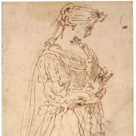 Figura femenina arrodillada