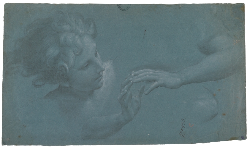 Cabeza de ángel Estudio de brazos Colección Museo Nacional del Prado
